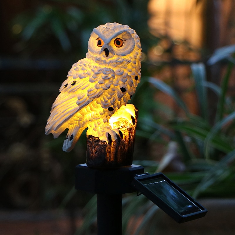 Outdoor Solar Lighting for The Garden Waterproof Owl Shape Sculpture Light Solar Light Novelty Night Lights Yard Lawn Path
